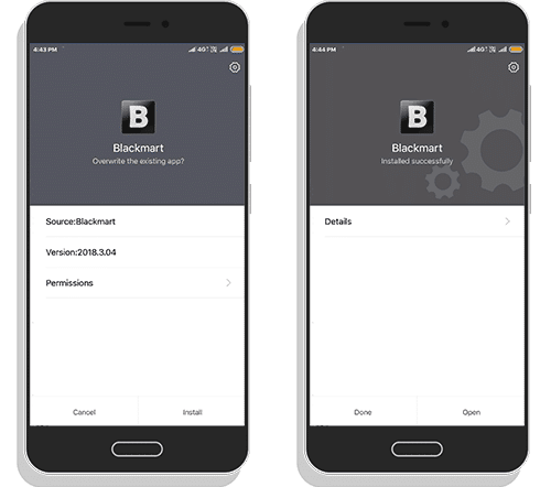 블랙마트 APK 설치