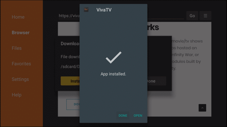 打开 vivatv-app-on-firestick